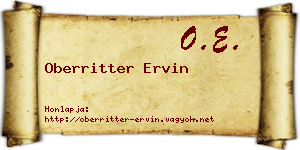 Oberritter Ervin névjegykártya
